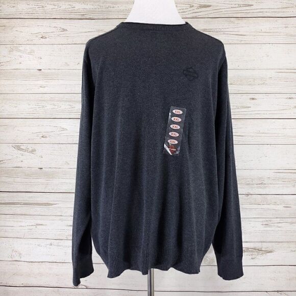 NWT Harley Davidson Mens Size 2XL Bar & Shield Logo Gray Knit Crew Neck Sweater - Picture 1 of 11
